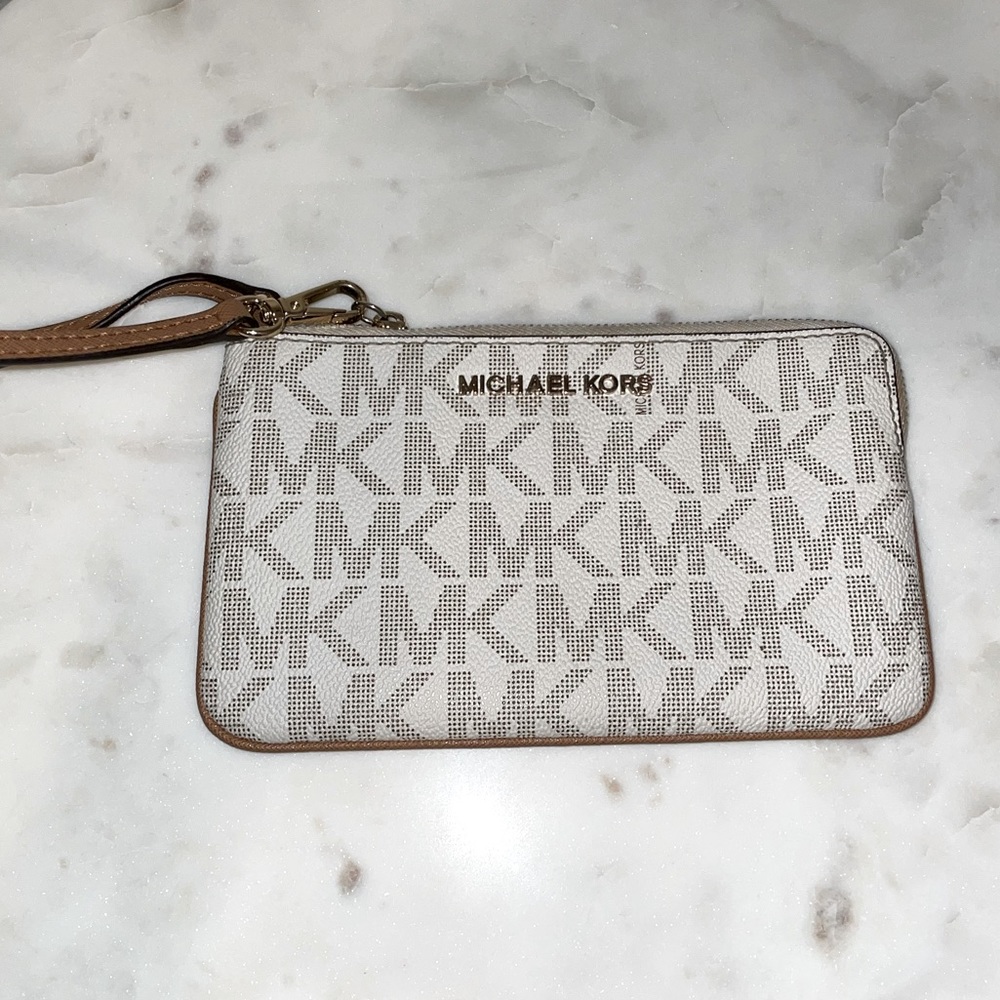 Michael Kors Cream Logo Wristlet